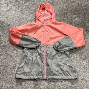 Columbia Flash Forward Windbreaker Jacket Womens Small Orange Hoodie Raincoat